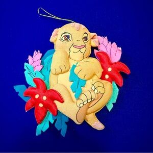Disney The Lion King Simba Ornament Vintage 1990s Disney Store Cloth Fabric